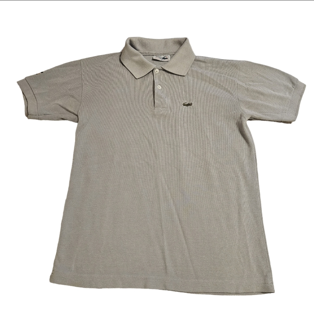 Mens Chemise Lacoste 1980's Vintage Grey Knit Polo